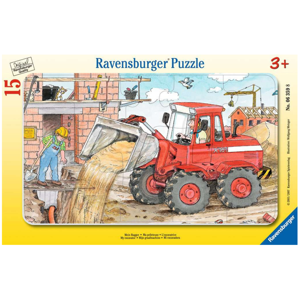 Puzzle Excavator, 15 piese, Ravensburger