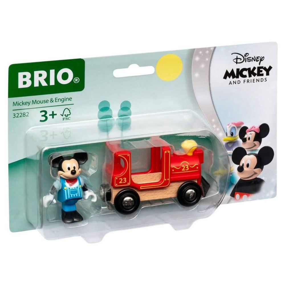 Jucarie din lemn, Mickey Mouse si locomotiva, +3 ani, Brio
