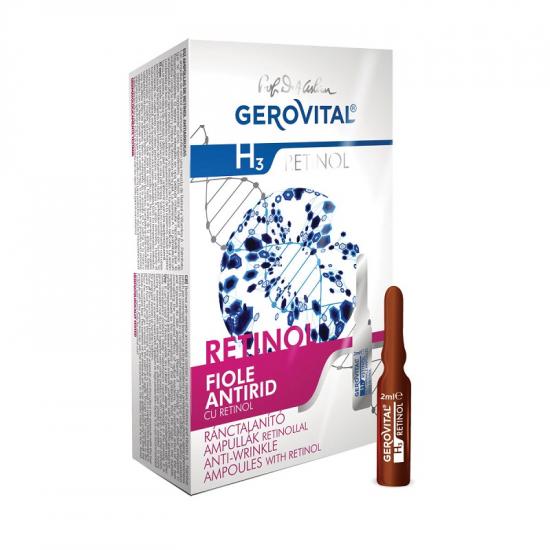 Fiole antirid cu retinol H3, 10 fiole x 2 ml, Gerovital 