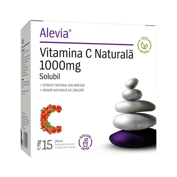 Vitamina C, 1000 mg, 15 plicuri, Alevia