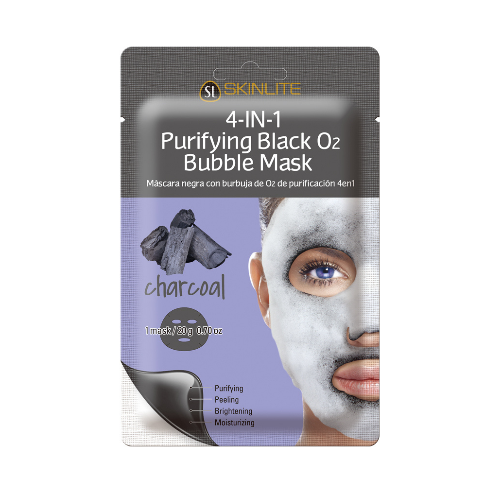 Masca 4in1 purificatoare cu Bule de Oxigen & Pudra de Carbune, 20 g, Skinlite