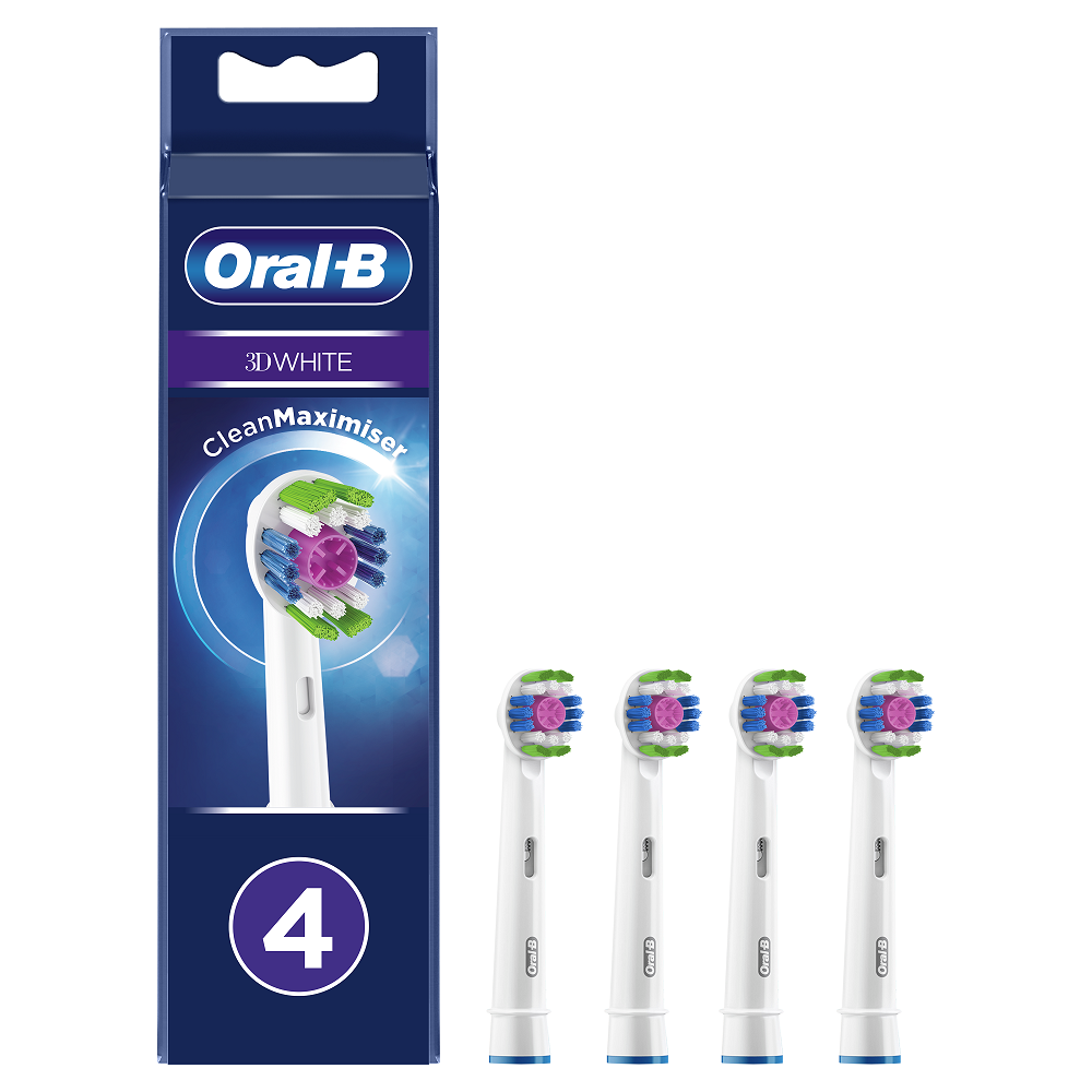 Rezerve pentru periuta de dinti electrica 3D White, 4 bucati, Oral B