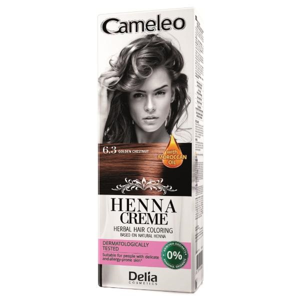 Vopsea crema pentru par pe baza de henna naturala 6.3 Cameleo, 75 g, Delia Cosmetics