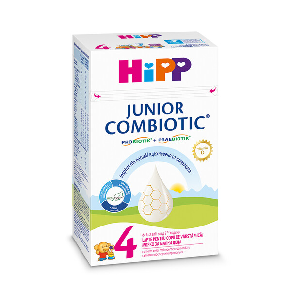 Lapte praf formula de crestere Junior Combiotic 4, +2 ani, 500 g, Hipp