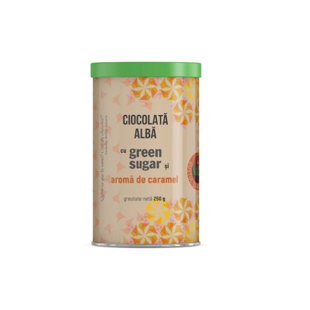 Ciocolata alba cu green sugar si aroma de caramel