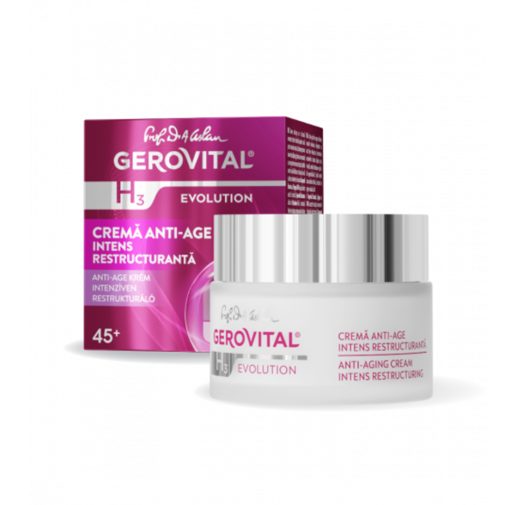 Crema anti-age intens restructuranta Gerovital H3 Evolution, 45+, 50 ml, Gerovital