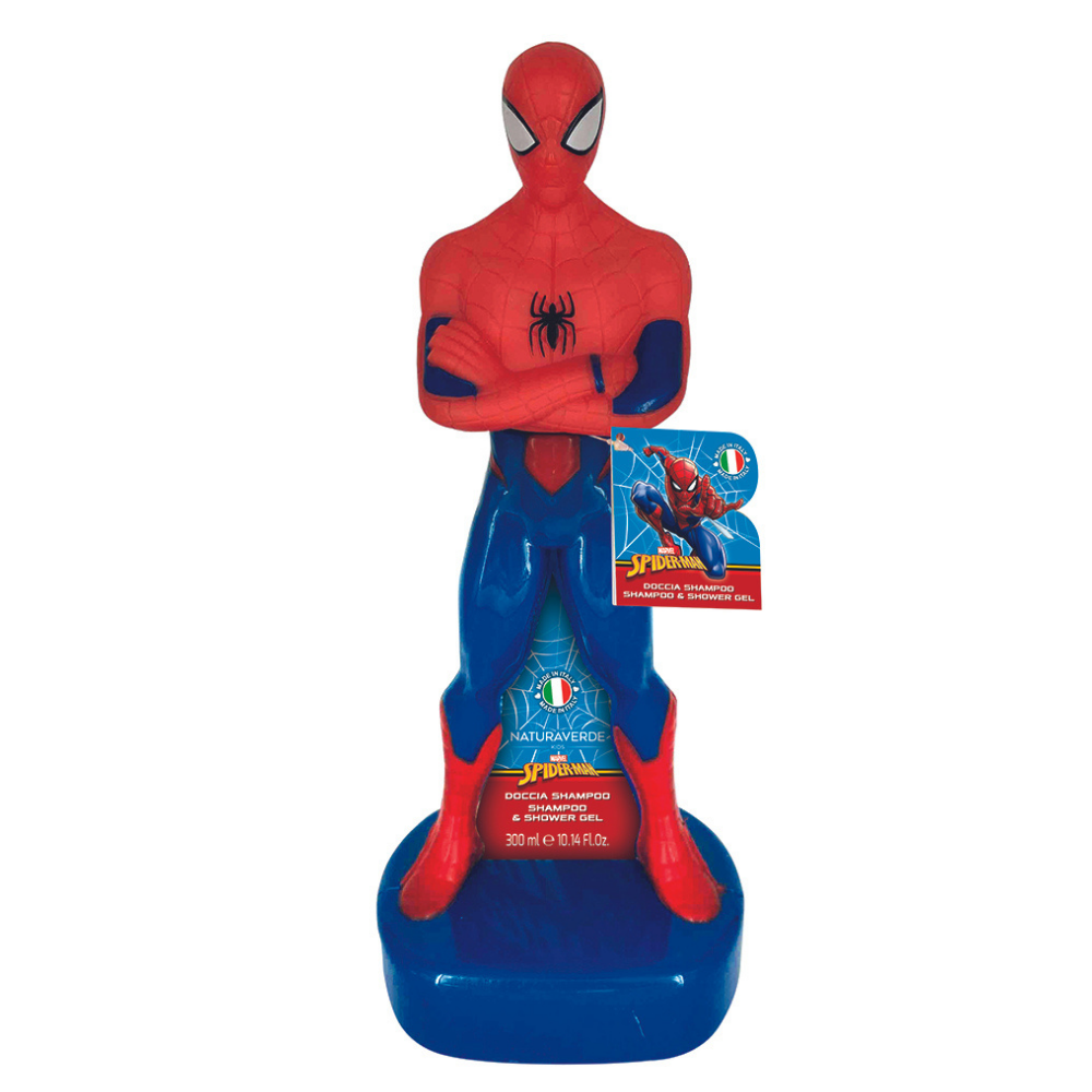 Sampon & Gel de dus cu extracte organice de Ovaz Spiderman 3D, 300ml, Naturaverde
