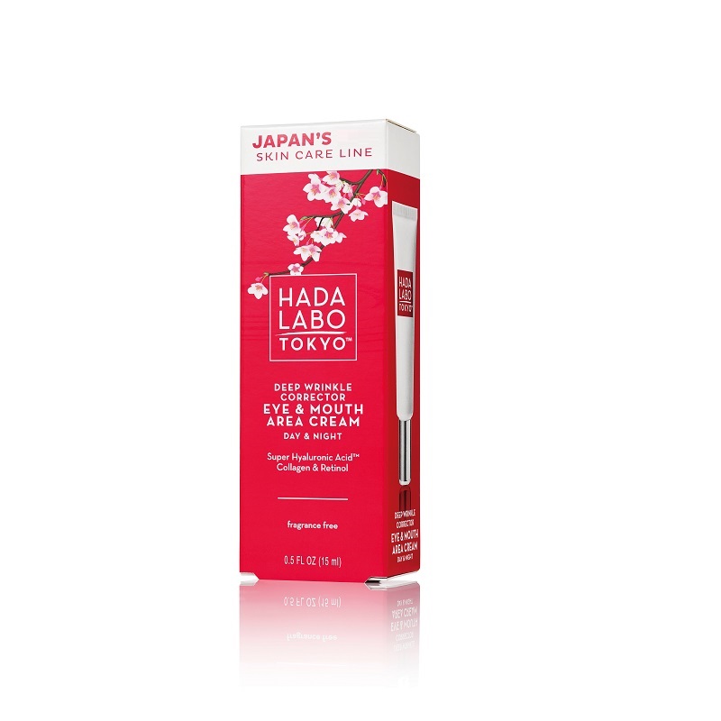 Crema de corectare a ridurilor adanci pentru ochi si gura cu Acid Super Hyaluronic, Collagen & Retinol, 15 ml, Hada Labo Tokyo