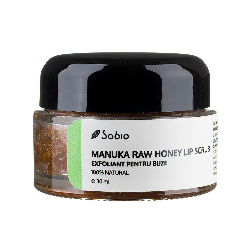Exfoliant pentru buze cu miere de Manuka Raw, 30 ml, Sabio