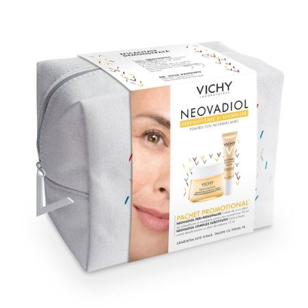 Pachet Crema de zi pentru ten normal-mixt Neovadiol Peri-Menopause, 50 ml + Crema cu efect de netezire pentru ochi si buze Neovadiol, 15 ml