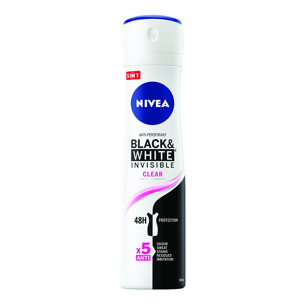 Deodorant spray Black&Invisible Clear, 150 ml, NIvea