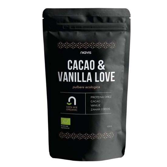 Pulbere ecologica Cacao & Vanilla Love, 125 g, Niavis Bio