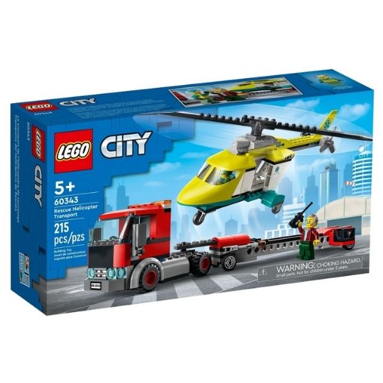 Transportul elicopterului de salvare Lego City, +5 ani, 60343, Lego