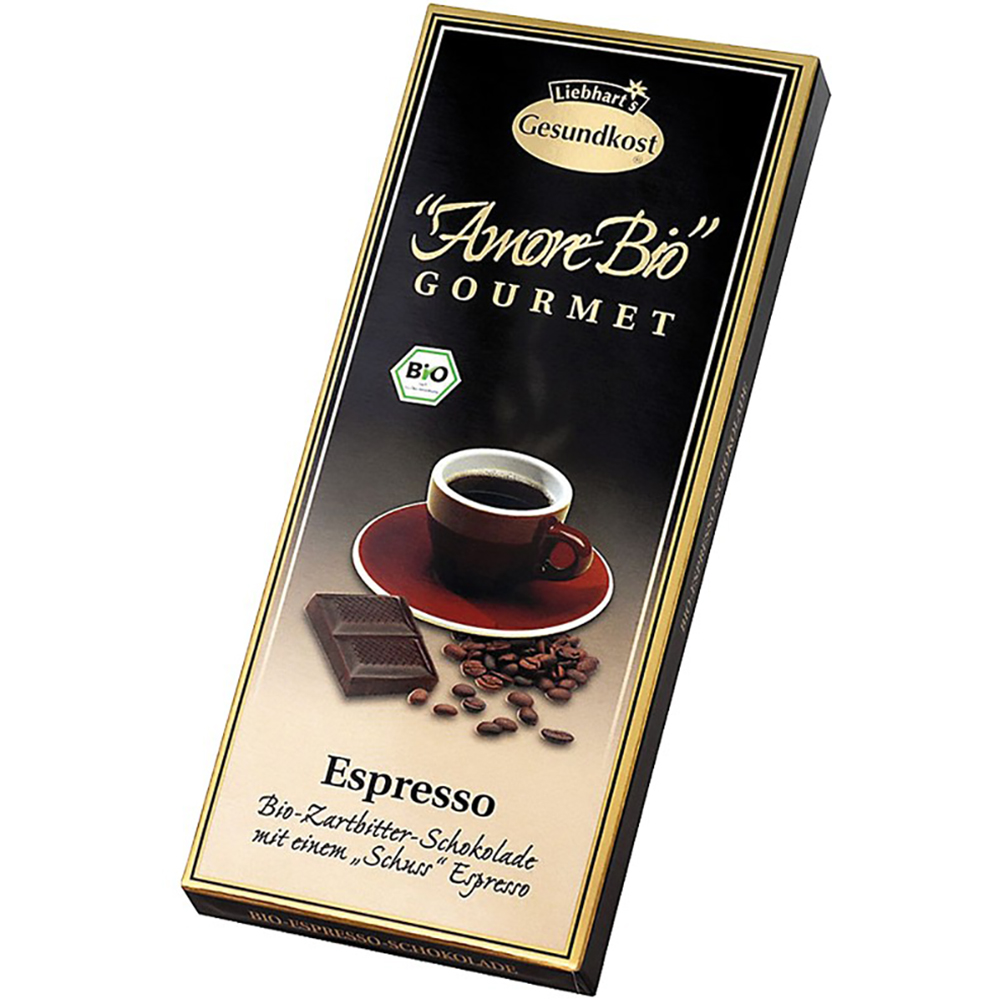 Ciocolata amaruie cu Espresso Amore Bio, 100 g, Liebhart`s