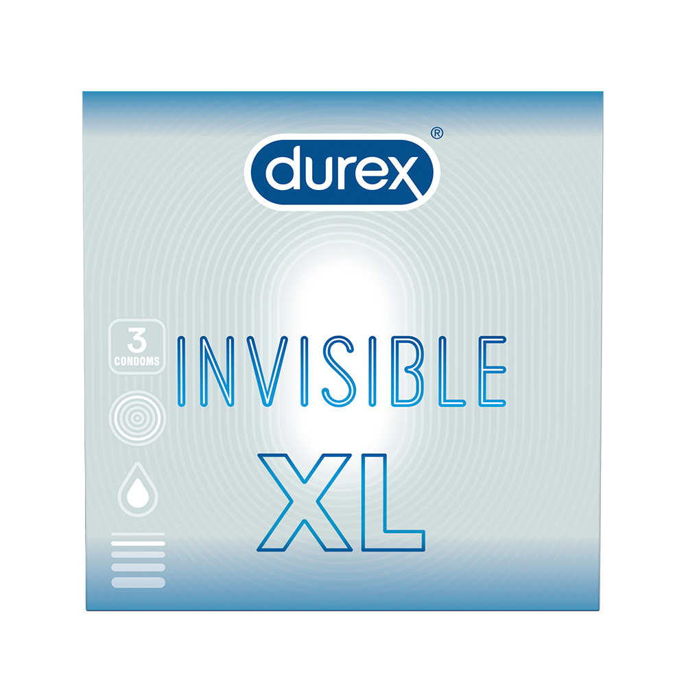 Prezervative Invisible XL, 3 buc, Durex