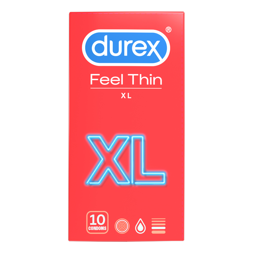 Prezervative Feel Thin XL, 10 bucati, Durex