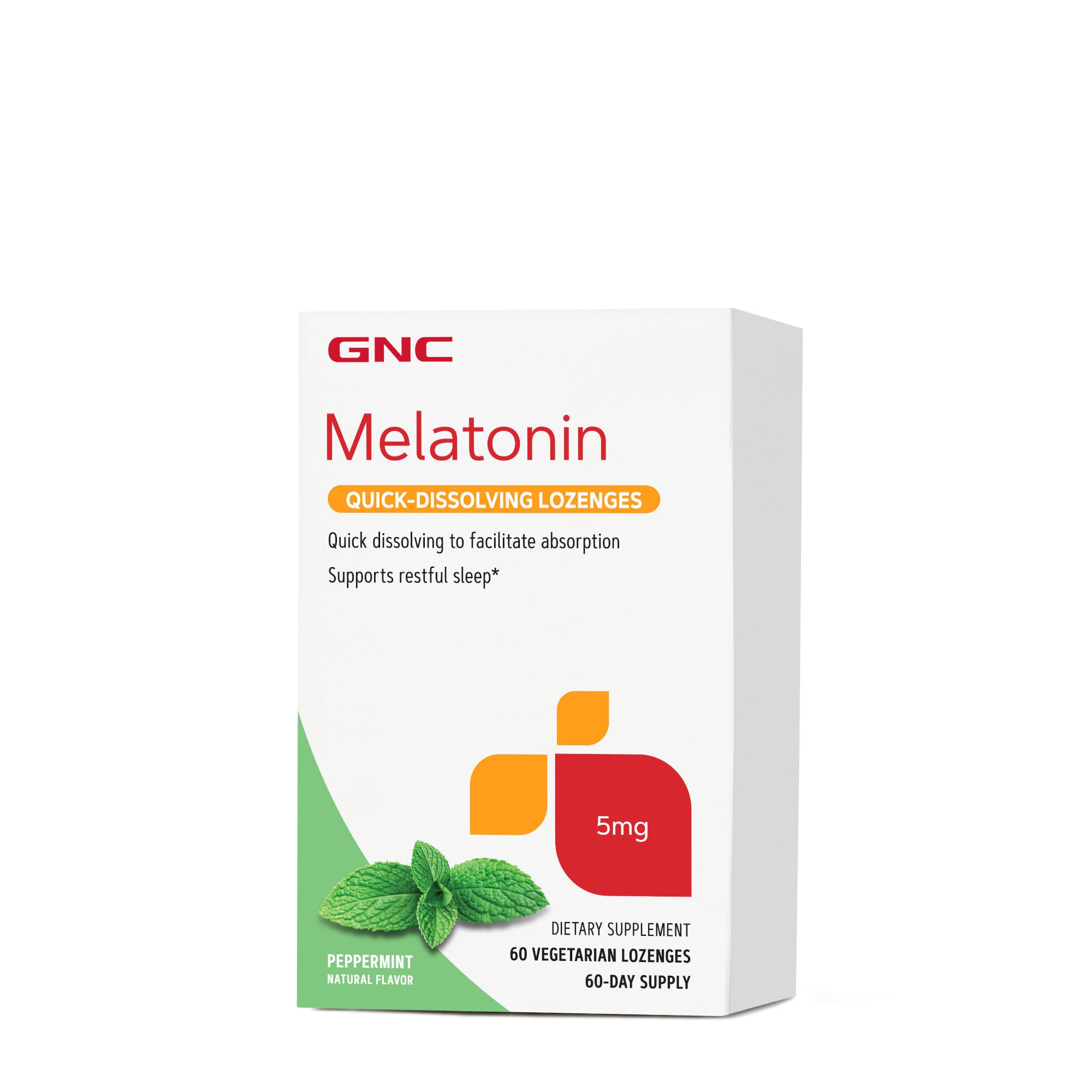 Melatonina cu aroma de Menta, 5 mg, 60 tablete, GNC