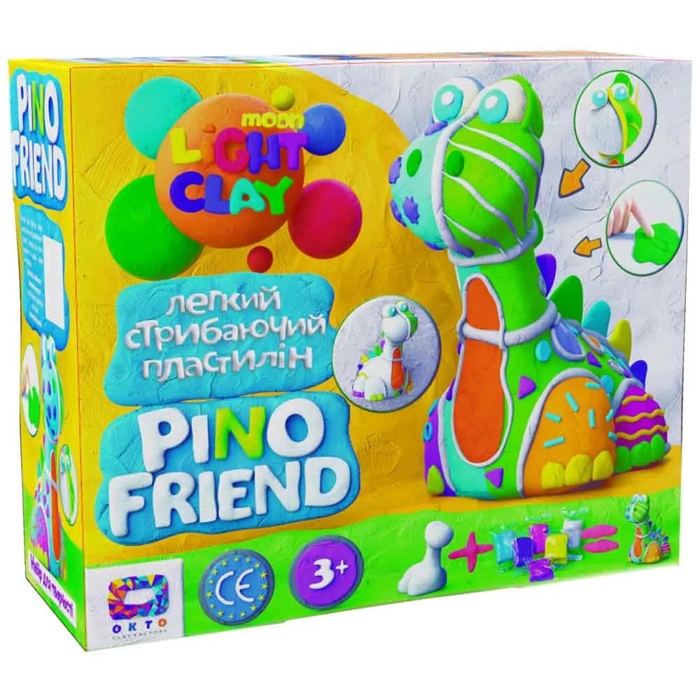 Set de creatie cu argila usoara Pino Friend Dino, +3 ani, Okto