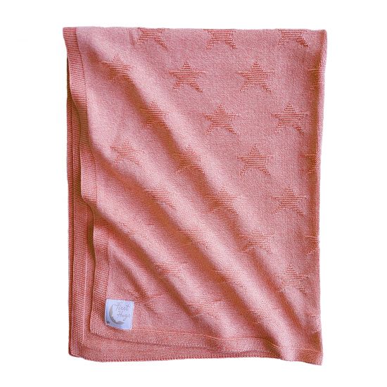 Paturica tricotata First Hugs New Star, 80x100 cm, Cnady Pink Somon, Tuxi Brands