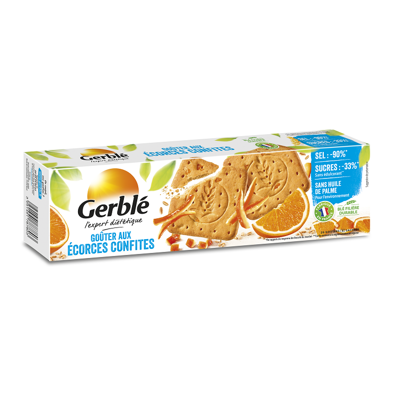 Biscuiti cu coji de citrice confiate, 360 gr, Gerble Expert Dietetic
