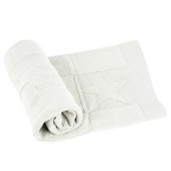Paturica tricotata Star, 100x135 cm, Bianco, Tuxi Brands