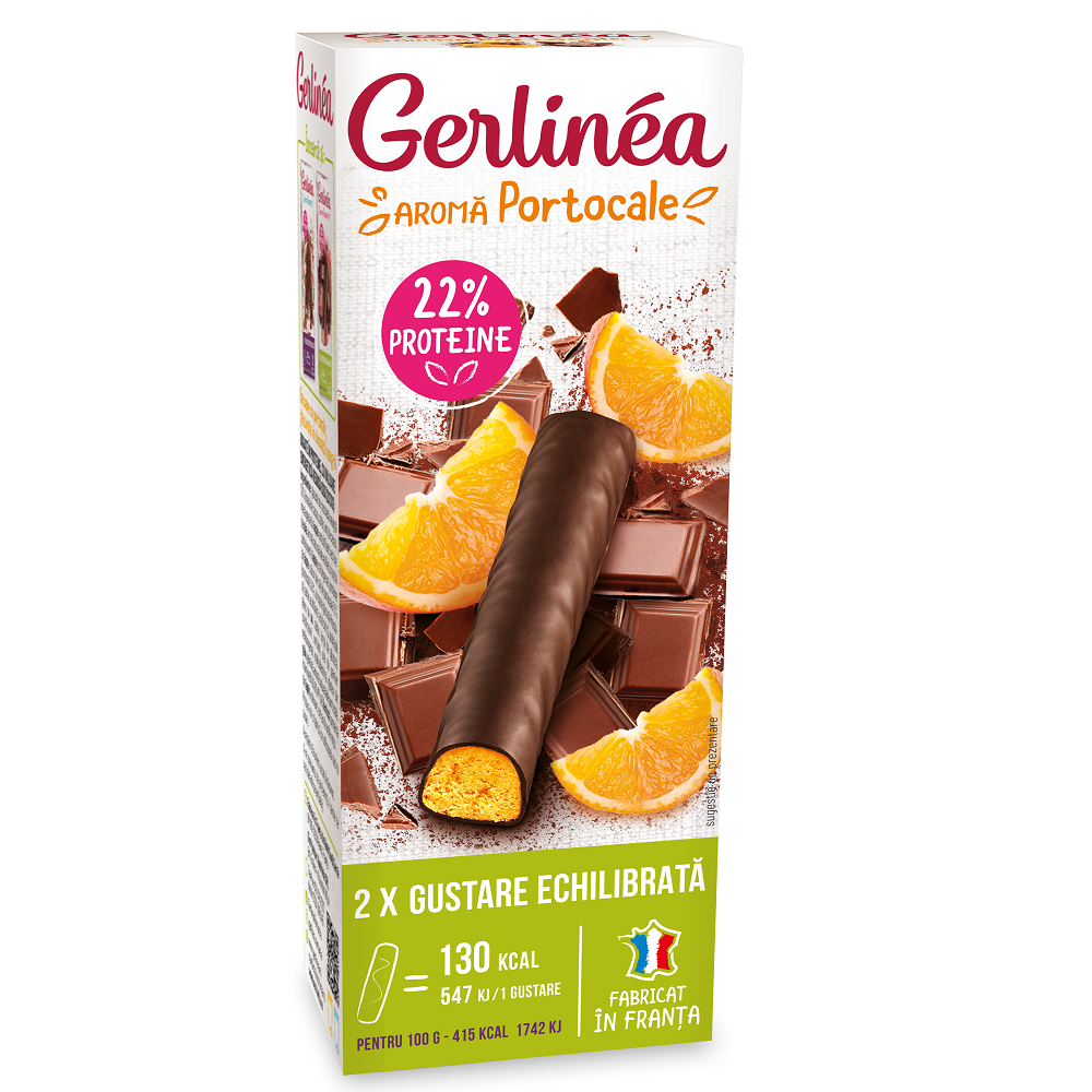 Batoane cu ciocolata si portocala, 62 gr, Gerlinea
