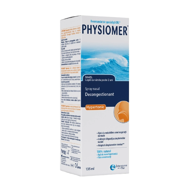 Spray decongestionant nazal Physiomer Hipertonic, 135 ml, Omega Pharma
