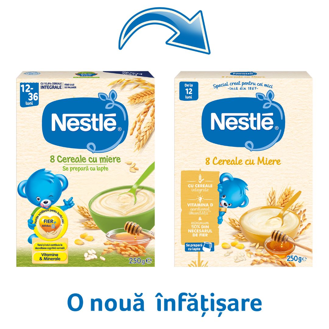 Mix 8 cereale cu miere Infant Cereals, +12 luni, 250 g, Nestle 534341