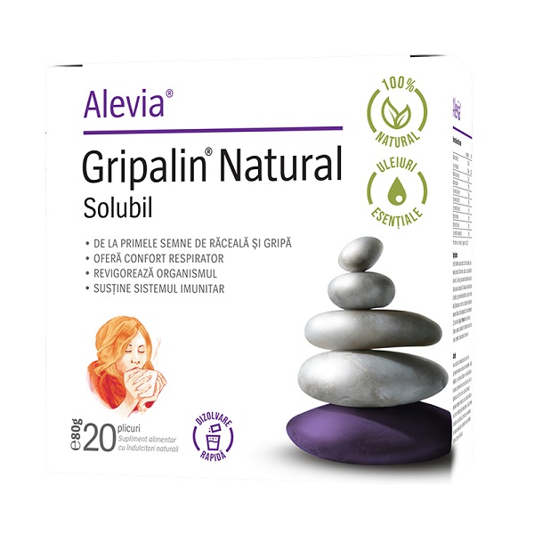 Gripalin Natural Solubil, 20 plicuri, Alevia