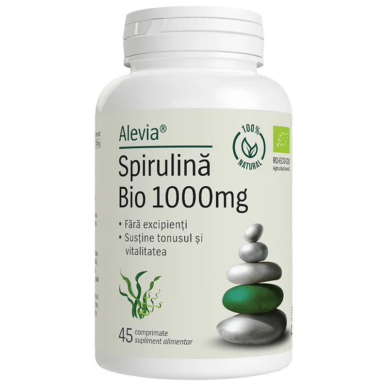 Spirulina Bio, 1000 mg, 45 comprimate, Alevia