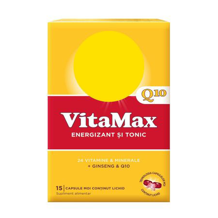 Pachet Energizant si Tonic cu ginseng si coenzima Q10, 2x15 capsule, Vitamax