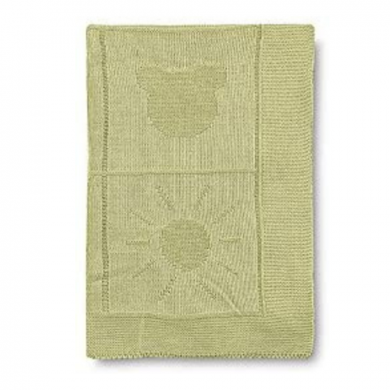 Paturica tricotata 100% bumbac Verde, 95x95 cm,  Pirulos