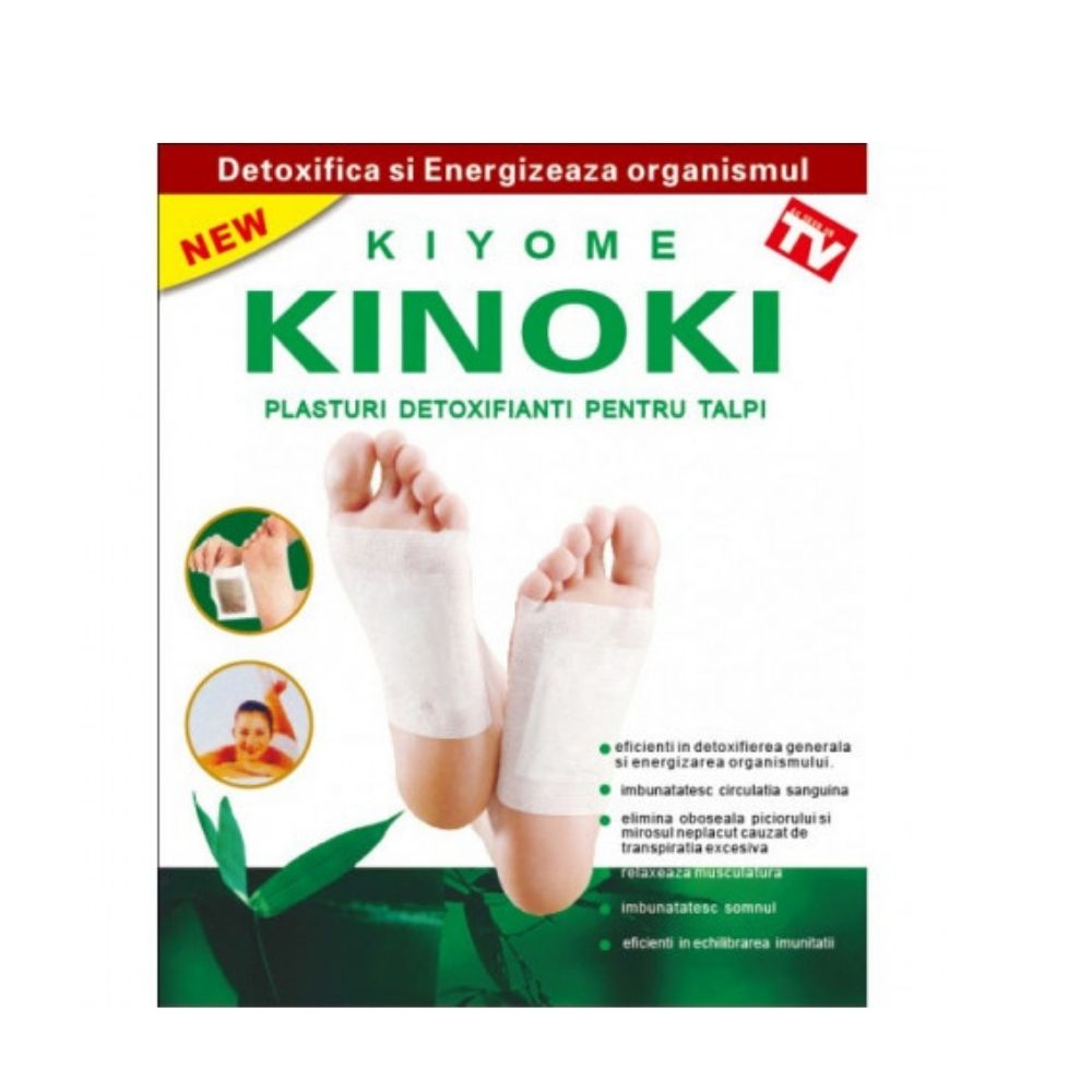 Plasturi detoxifianti pentru talpi, 10 bucati, Kiyome Kinoki