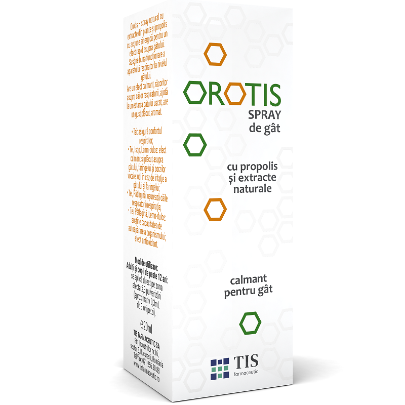 Spray de gat cu propolis si extracte naturale Orotis, 20 ml, Tis Farmaceutic