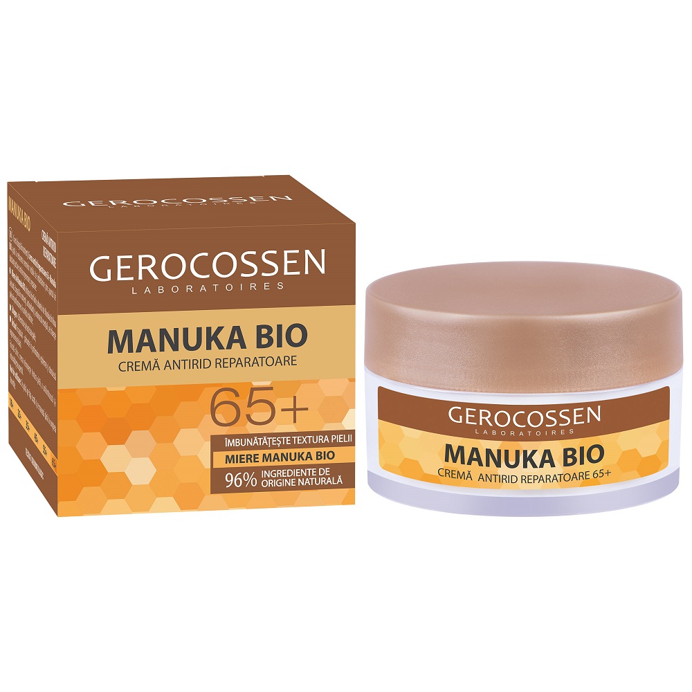Crema reparatoare cu miere, 65+, Manuka Bio, 50 ml, Gerocossen
