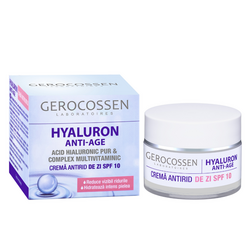 Crema antirid de zi SPF 10, Hyaluron Anti-Age, 50 ml, Gerocossen