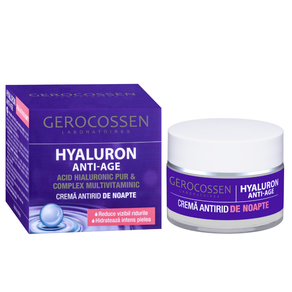 Crema antirid de noapte, Hyaluron Anti-Age, 50 ml, Gerocossen