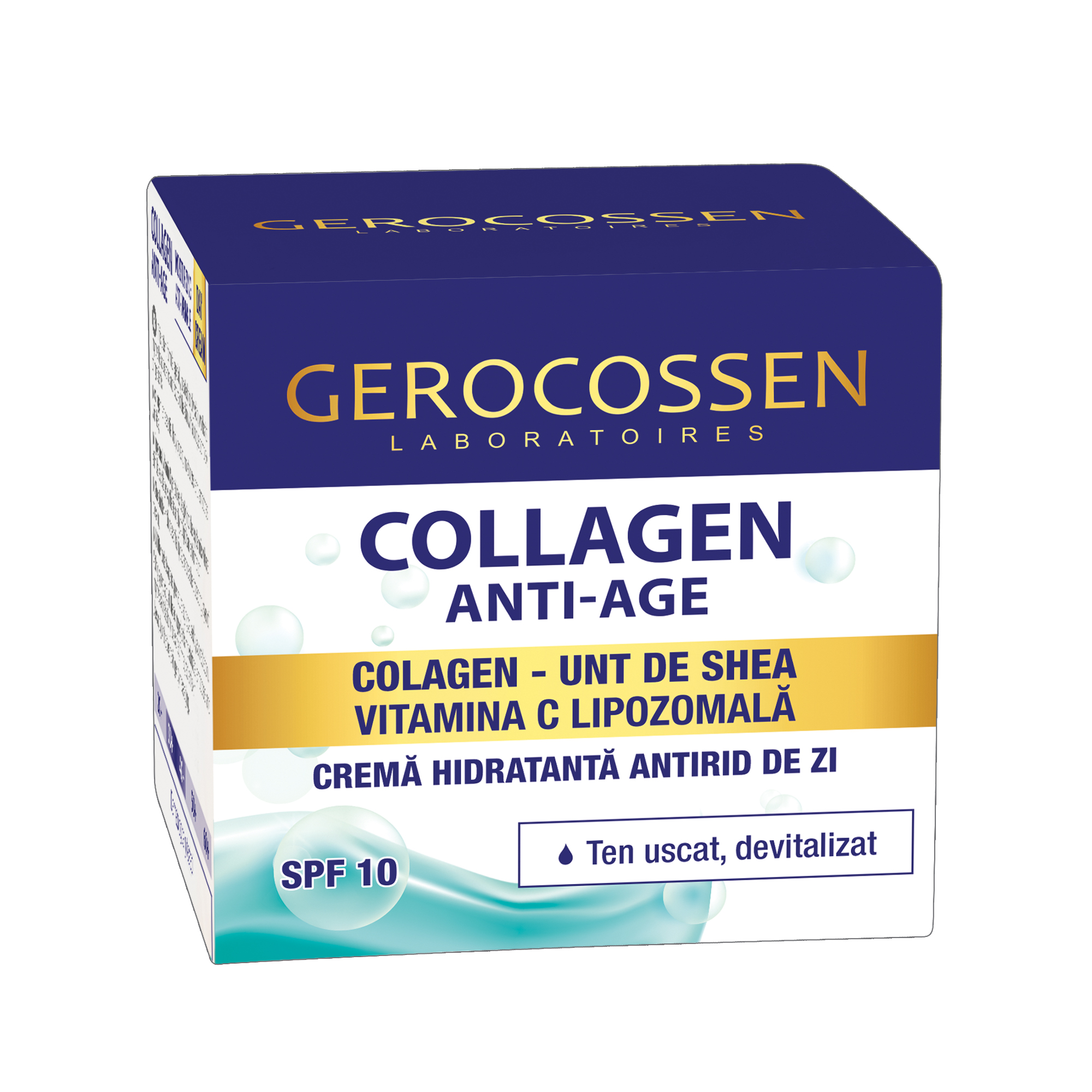 Crema hidratanta antirid de zi SPF 10, Collagen Anti-Age, 50 ml, Gerocossen