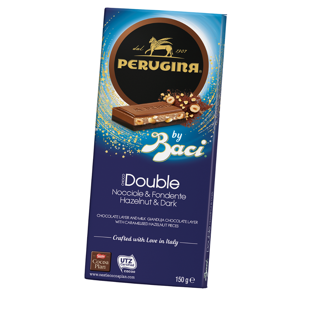 Ciocolata neagra cu alune Choco Double, 150g, Perugina
