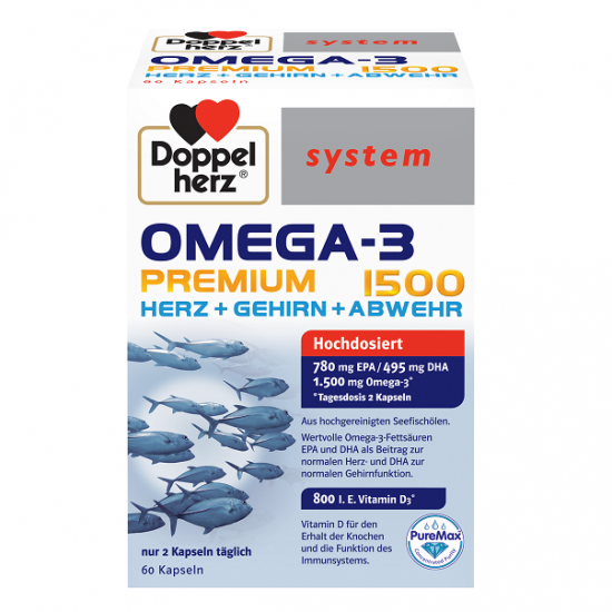 System Omega 3 Premium 1500, 60 capsule, Doppleherz