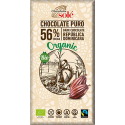 Ciocolata neagra bio 56% cacao, 100 g, Chocolates Sole