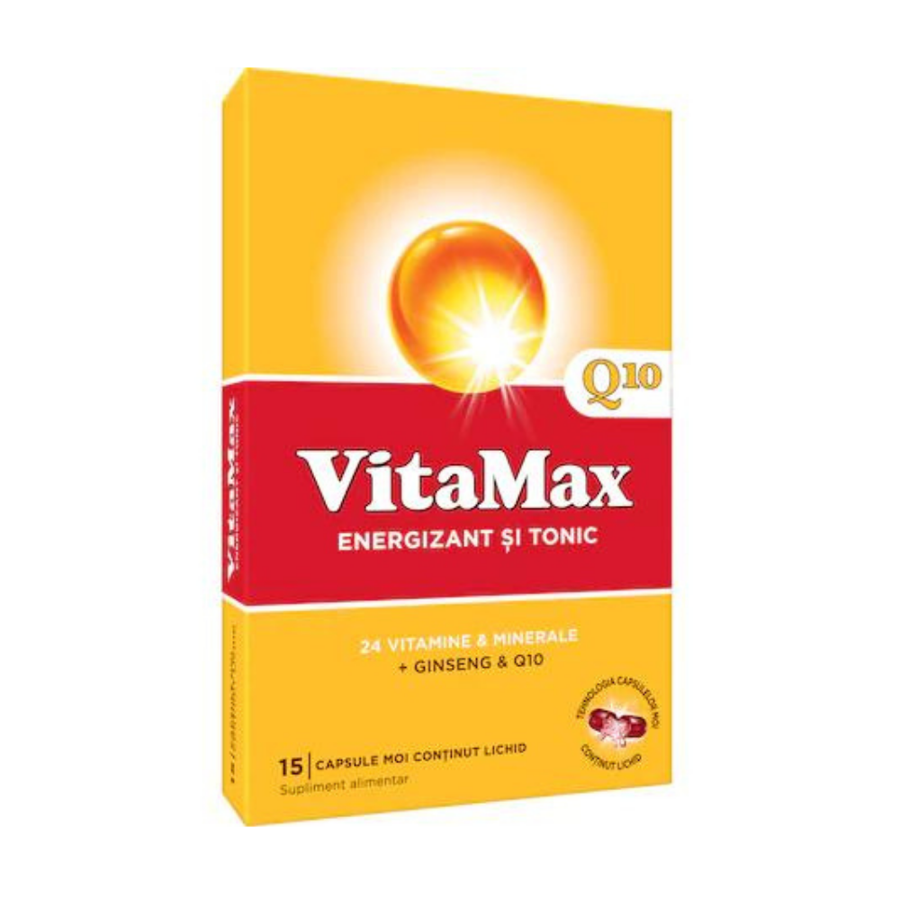 Energizant si tonic VitaMax Q10, 15 capsule, Omega Pharma