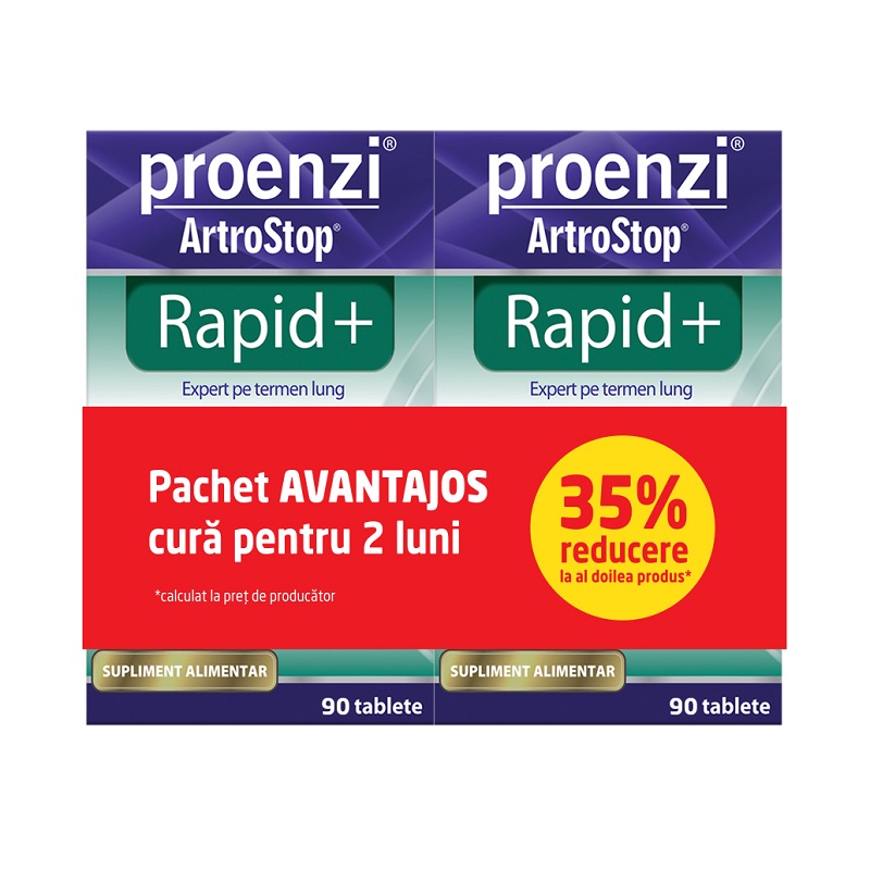 Pachet Proenzi ArtroStop Rapid+, 2x90 capsule, Walmark