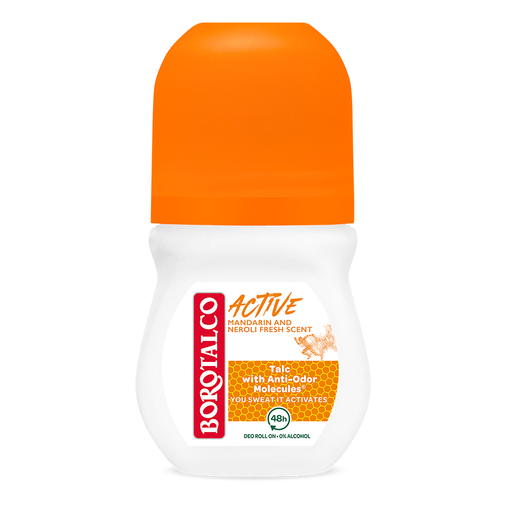 Deodorant roll-on Active, Mandarine si Neroli, 50 ml, Borotalco