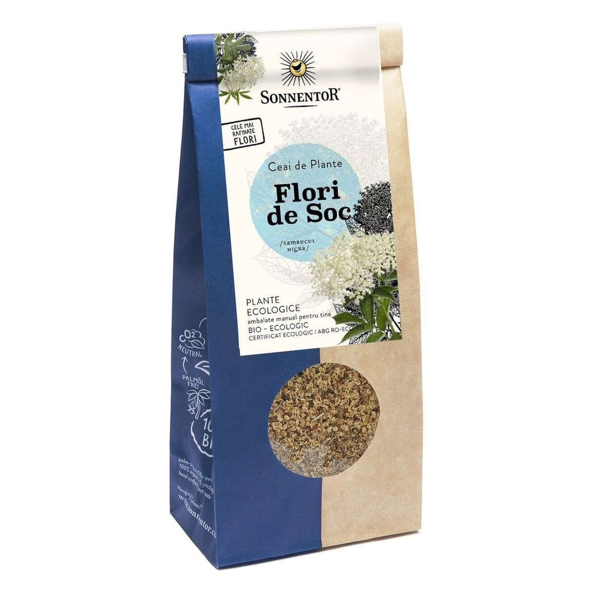 Ceai de Plante Flori de Soc maruntite Bio, 80 g, Sonnentor