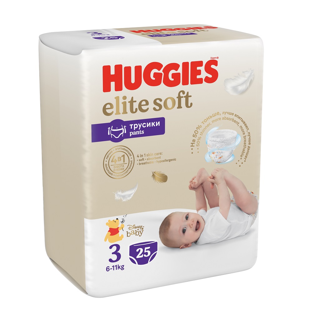 Scutece Pants Elite Soft Convi Pack, nr 3, 6-11 kg, 25 buc, Huggies