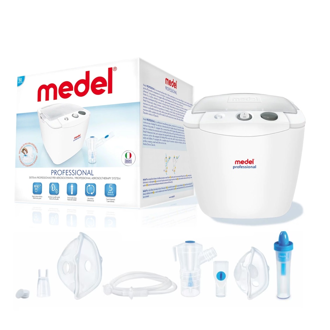 Sistem profesional pentru aerosoloterapie cu compresor, Medel