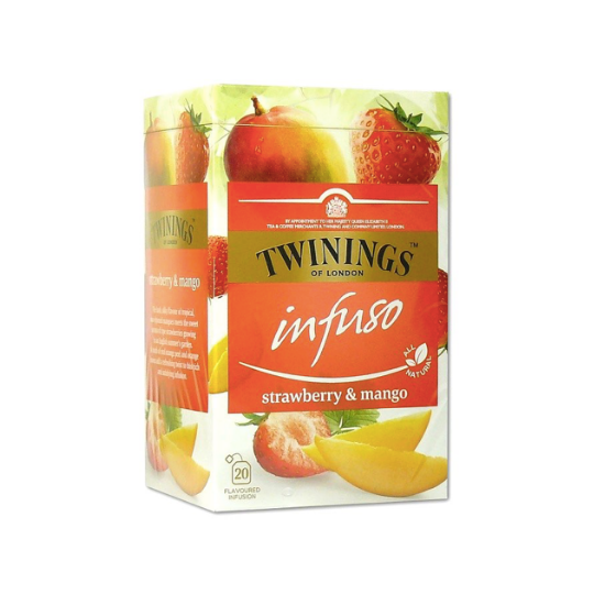 Ceai Infuzie cu aroma de capsuni si mango, 20 plicuri, Twinings    