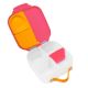 Caserola compartimentata mini LunchBox, 1 l, Roz + Portocaliu, BBOX 495604