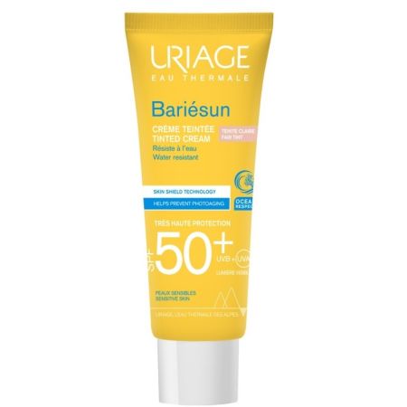 Crema colorata pentru protectie solara SPF50+ Bariesun, 50 ml, ten deschis, Uriage